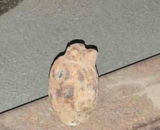 This World War II era grenade was picked up on a conveyer belt at an Auckland potato factory Photo: Supplied