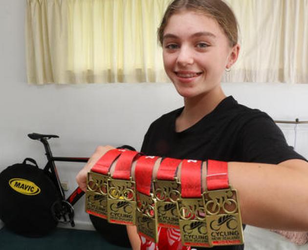 Promising junior track cyclist Shaylah Sayers won six titles at her first Cycling New Zealand...