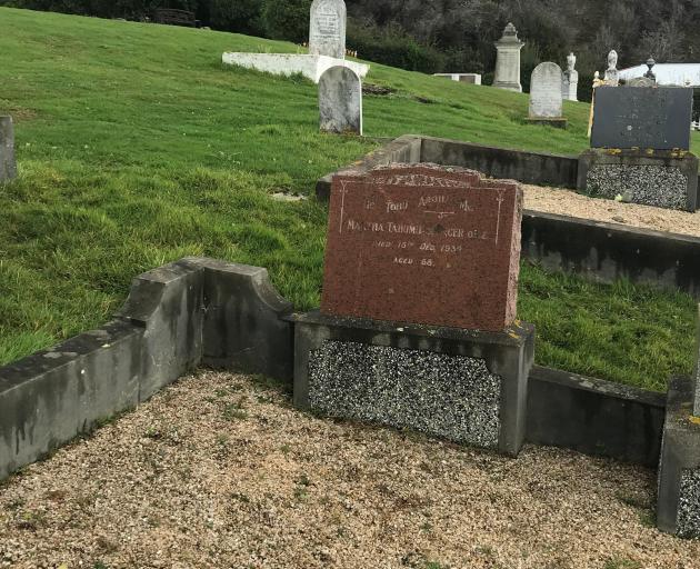 Martha  Spencer’s headstone in the urupa above the Otakou marae. 
PHOTO: SUPPLIED