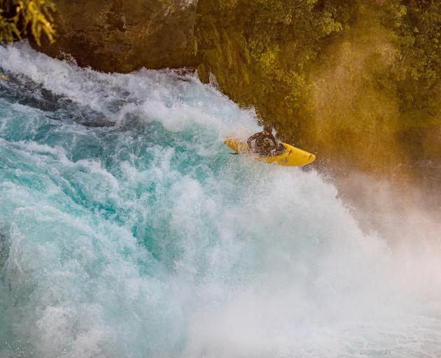 Nick Collier, of Alexandra, takes on the rapids at Huka Falls in Taupo last year. PHOTO: ROD HILL