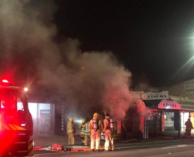 Firefighters work to extinguish a blaze at Oamaru’s Golden Island Chinese Restaurant and...