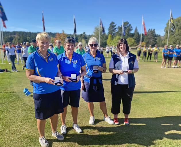 Otago golfers (from left) Liz McRae, Tracey Storer, Mary Hore and Susan Greig at the New Zealand...