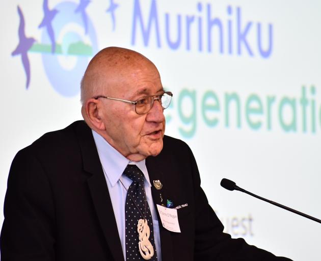 Upoko o Awarua Sir Tipene O’Regan speaks at the Murihiku Regeneration Science and Innovation...