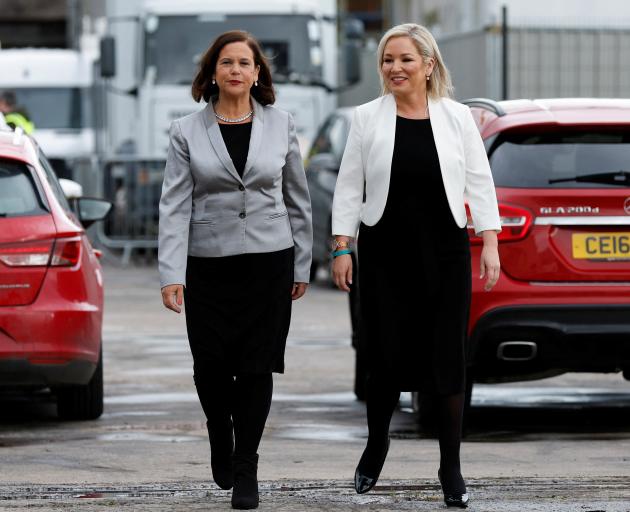 Sinn Fein deputy leader Michelle O'Neill and party leader Mary Louise McDonald. Photo: Reuters