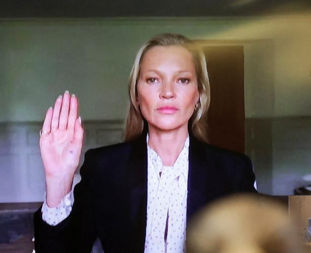 Kate Moss gave evidence via video link from England. Photo: Reuters/Pool