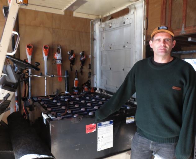 The electric forklift Mike Casey uses on Forest Lodge Orchard is 40 years old....