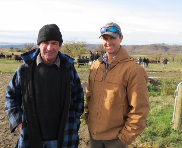 Neville Hore, of Galloway, and Earnscleugh Station owner Duncan Campbell.