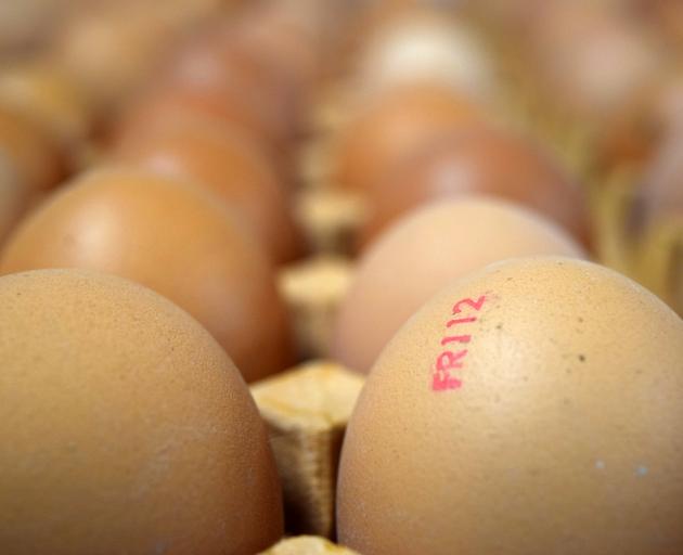 Eggs are stamped with a traceable code before leaving Hillgrove farm. The FR stands for free...