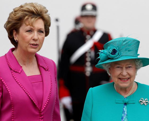 The Queen wore green for a historic trip to Ireland in 2011, where she met with then President...