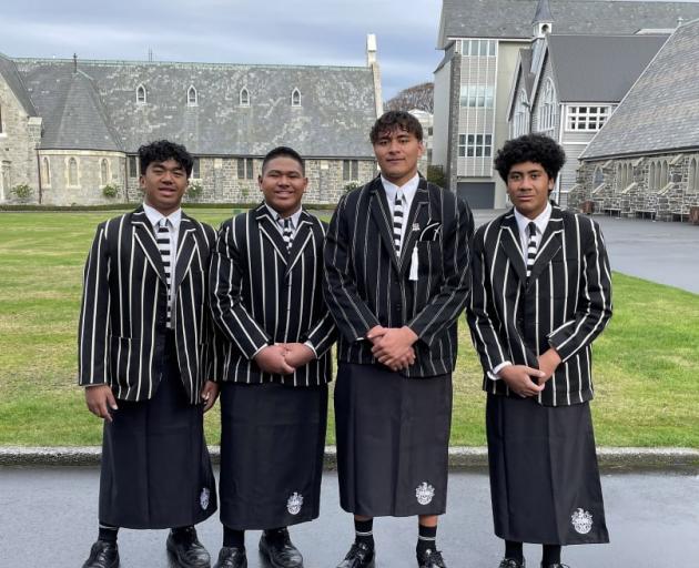 Christ's College students Armani Lemalu, Lehopoame (Hopo) Leota, Jayden Sa, and PJ Palamo. Photo:...