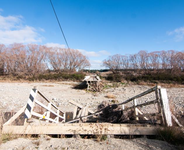 The Scott Lane bridge over the Kyeburn River has sat broken since a portion of it was swept away...