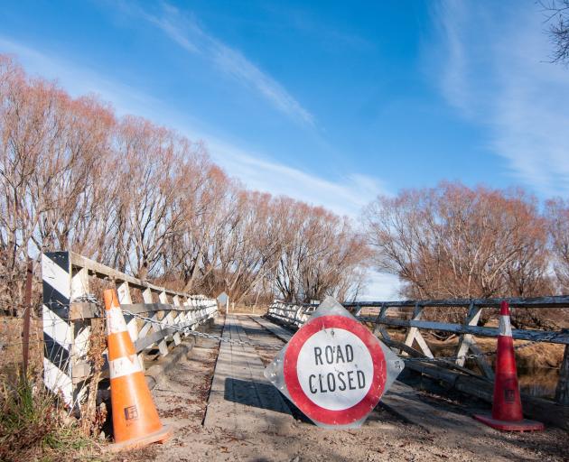 Motorists on Maniototo Rd are unable cross the Taieri River because the bridge is out of commission.
