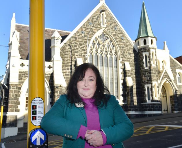 Stage South Charitable Trust's Clare Adams outside the Fortune Theatre in Stuart St yesterday....