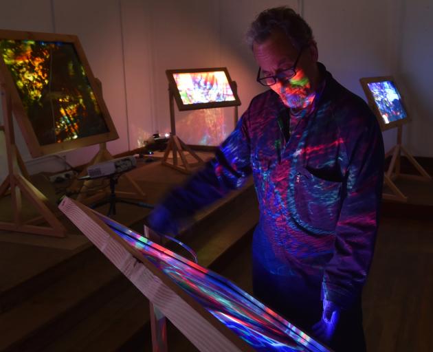 Port Chalmers artist David Green with his work. PHOTO: GREGOR RICHARDSON