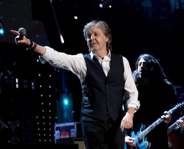 Paul McCartney performs onstage during the 36th Annual Rock & Roll Hall Of Fame Induction in...