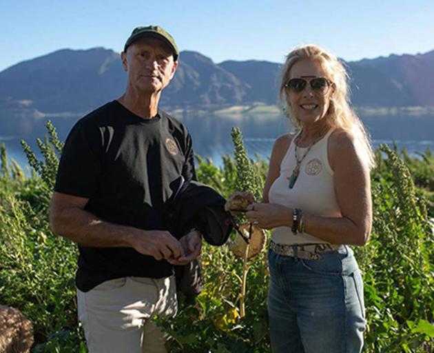 Geoff and Justine Ross on Lake Hawea Station. Photo: Supplied
