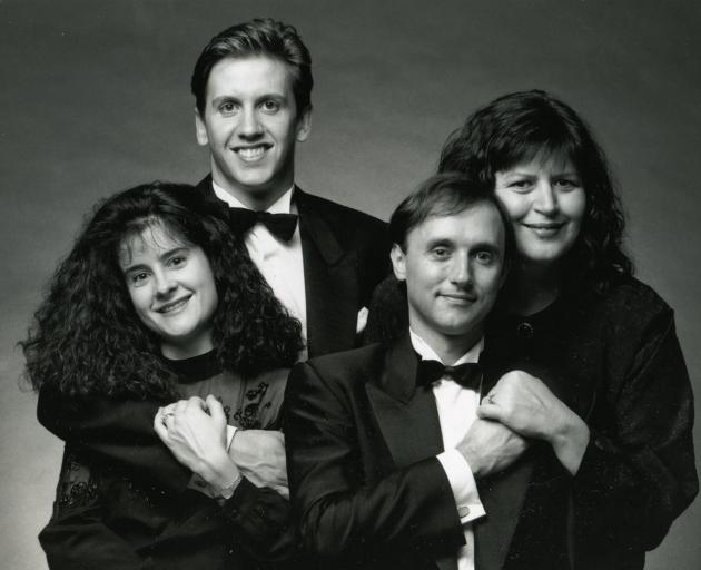 The Goldner Quartet in its early days. Clockwise from top left are Julian Smiles, Irina Morozova,...