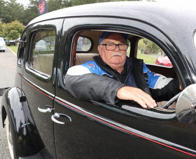 Bruce McCormick, of Harewood, in his 1937 V8 sedan four-door. Photo: John Cosgrove