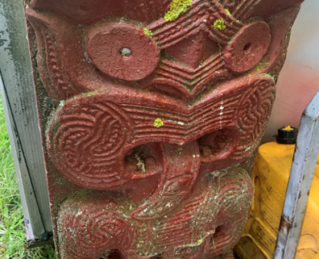 The large carving was stolen from the Kaiapoi Pa last week. Photo: Police