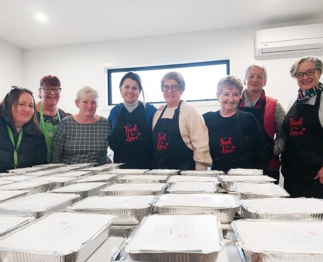 Food for Love volunteers (from left) Bex Sarginson, Catherine Attwell, Liz Chittock, Sue Small,...