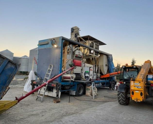 The first mobile seed cleaning machine in action. PHOTO: SUPPLIED