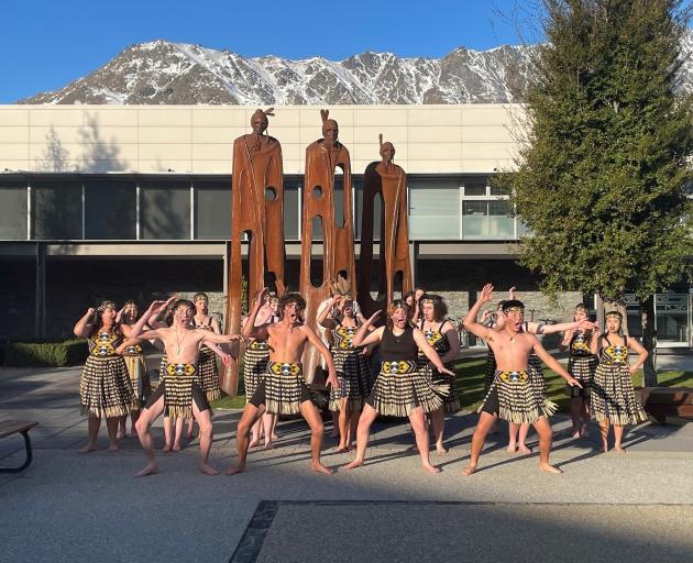 Wakatipu High School kapa haka performers greeted passengers on Air New Zealand’s first flights...