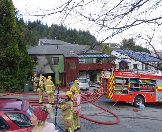 A fire ripped through the garage of a Fernhill home on Saturday. PHOTO: CASS MARRETT