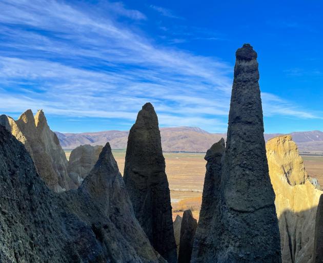 A cluster of pinnacles guards the upper reaches of the canyon.