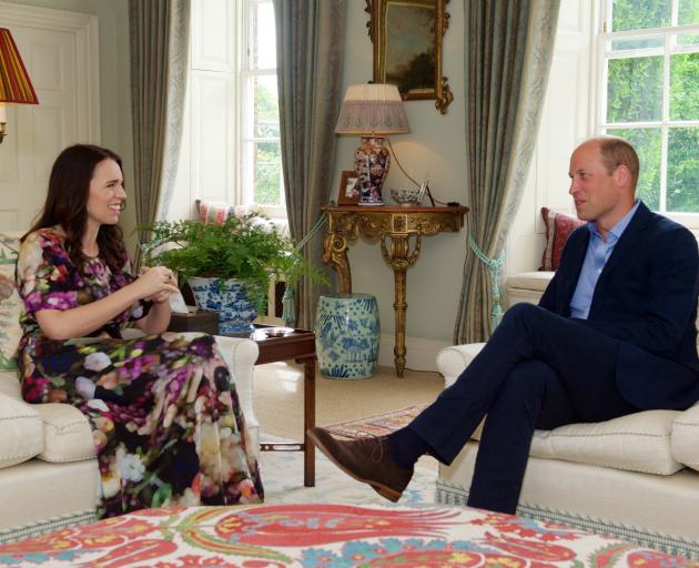 Ms Ardern and Prince William chat during their meeting at Kensington Palace yesterday, the final...