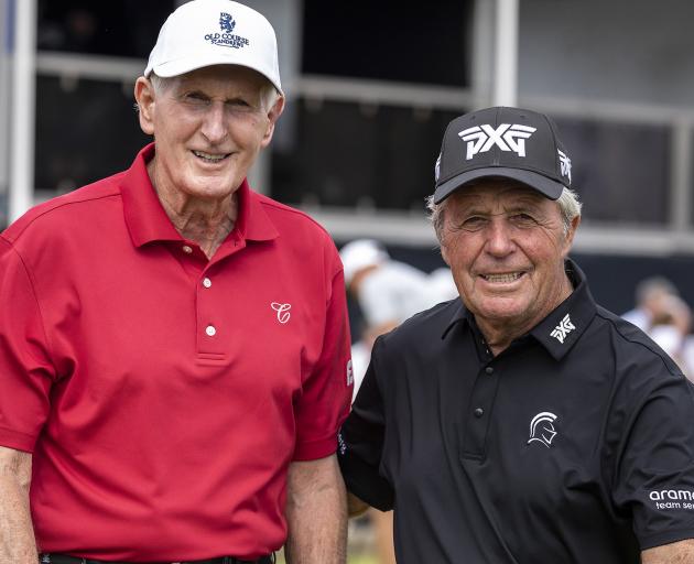 Bob Charles (left) and Gary Player at this week’s Champions Challenge at St Andrews. PHOTO: MARK...