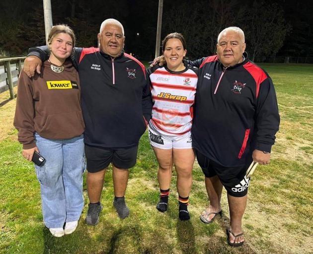 Dean Herewini, far right, with his daughter Kea pictured with twin Phil and his daughter Saoirse....