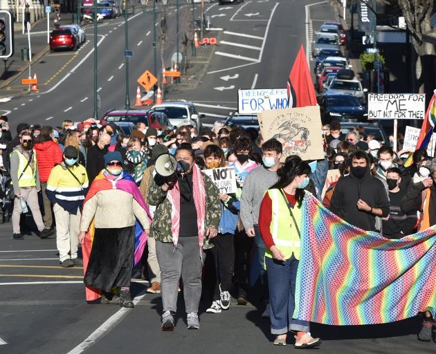 Protesters marched along Princes St to counter a protest by the Freedom and Rights Coalition...