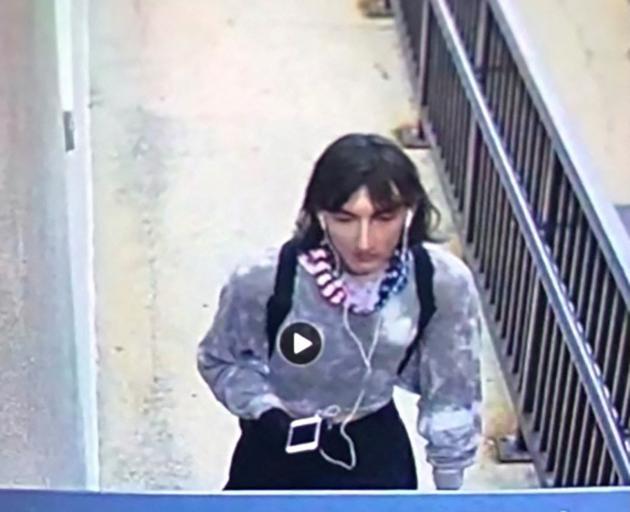 This still image from surveillance footage shows a person police believe to be Robert E Crimo III...