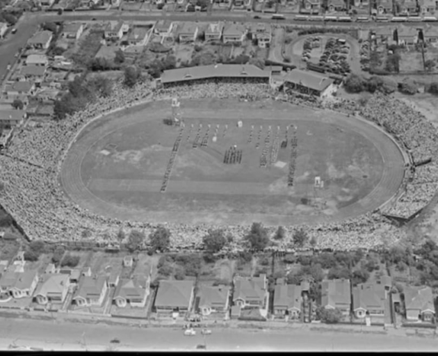 The opening ceremony of the 1950 Empire Games at Eden Park in Auckland. Photo: Alexander Turnbull...