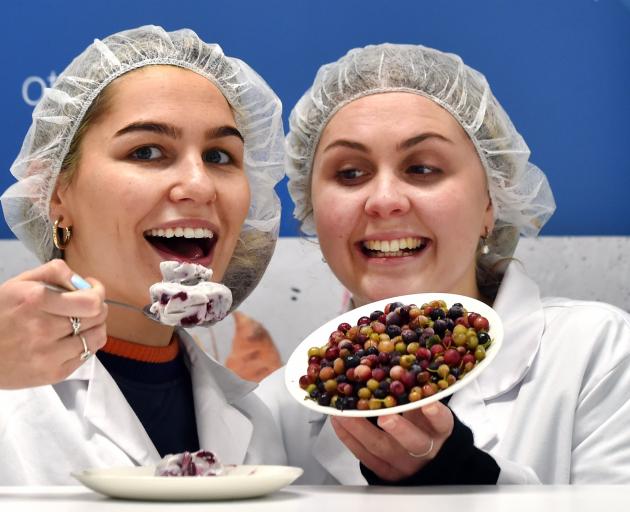 Food science and marketing student Georgia Mcintyre (21, left), of Christchurch, and food science...