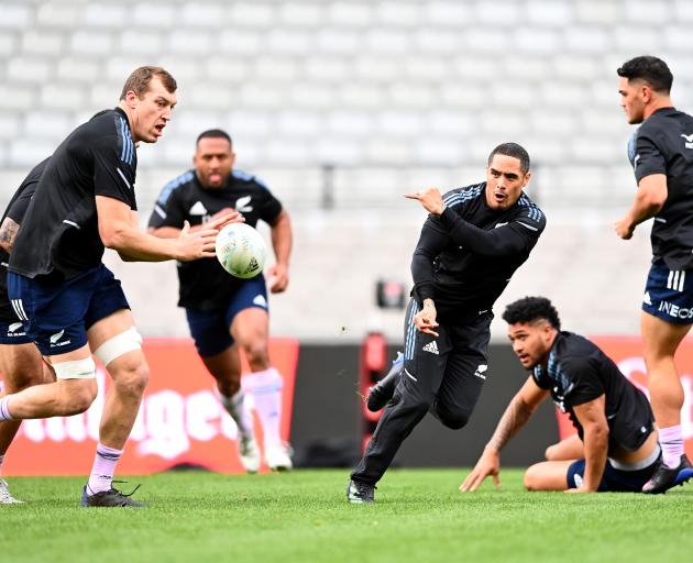 The All Blacks training at Eden Park yesterday. Photo: Getty Images 