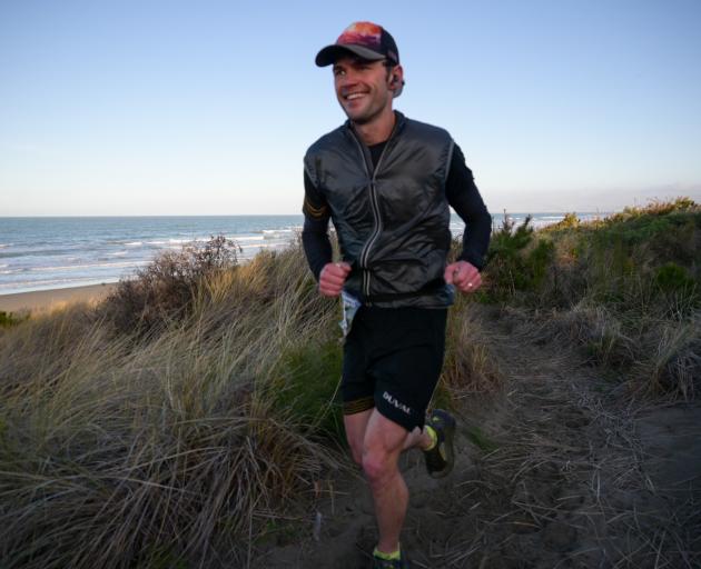 Sam Harvey on his ninth loop in the Krayzie Midwinter Backyard Ultra endurance test at Spencer...