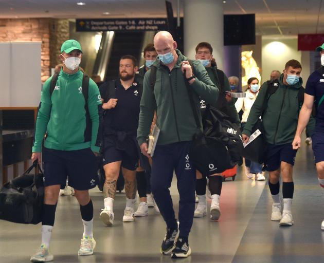 Ireland rugby team arriving at Dunedin Airport on Wednesday. PHOTO:PETER MCINTOSH