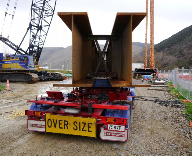 The first two steel bridge beams were delivered on site at Beaumont last week.
PHOTO: SUPPLIED