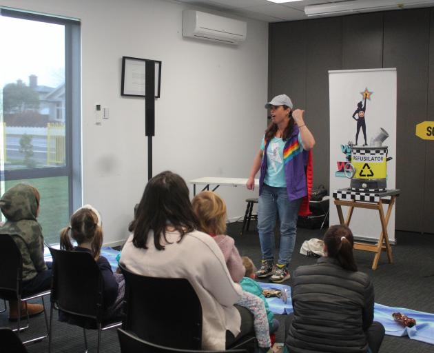 Waste Free Wanda show creator Anna van Riel sings to children and their families about being...
