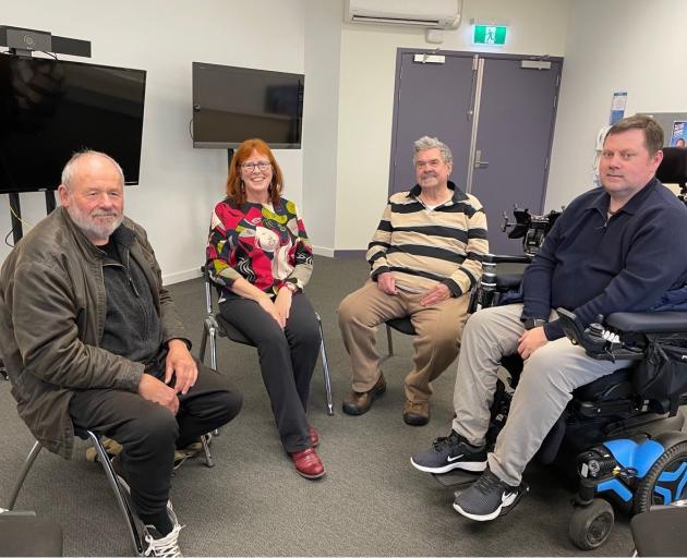 Members of the Dunedin Korero Group are (from left) Graeme Dixon, community aphasia adviser Meryl...