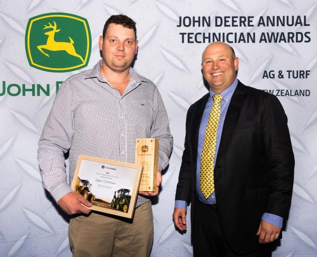 Southland Farm Machinery apprentice Logan Robertson (left), of the Invercargill branch, won the...