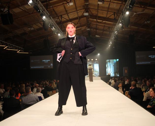 Dunedin designer Judith Agnew won the Open Upcycled section with this design.