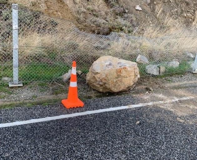 The boulder after it was removed from the road. Photo: Supplied