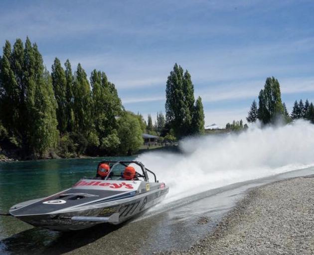 The boat in action on the Clutha River a couple of years ago, soon after it had been built. PHOTO...
