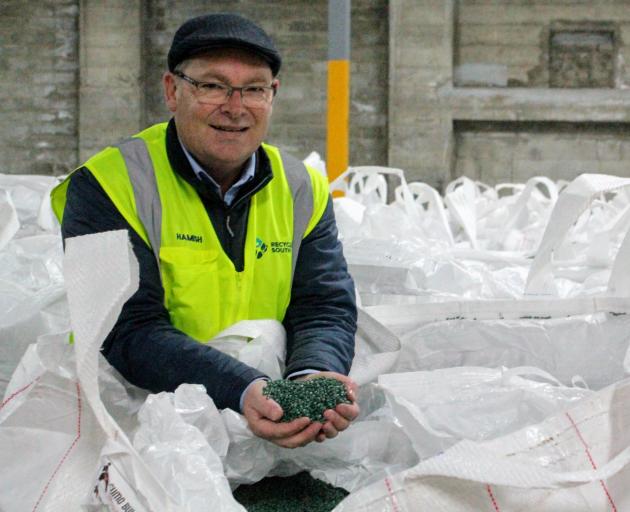 Recycle South general manager Hamish McMurdo shows some of the final recycled product which will...