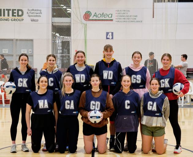 Southern Netball club members (back row from left) Grace Herdman, Bylee More, Hannah Sherwood,...