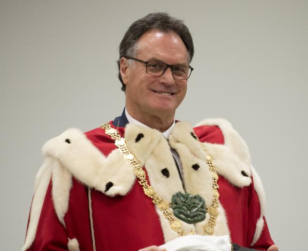 Dunedin Mayor Jules Radich is sworn into office yesterday in a ceremony at the Dunedin Centre....