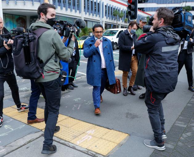 MP Dr Gaurav Sharma arrives at a Labour caucus meeting in Wellington yesterday. Photo: Getty Images