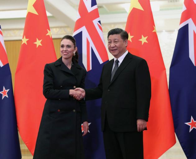 Prime Minister Jacinda Ardern met with President Xi Jinping in Beijing in 2019. Photo: Getty Images 